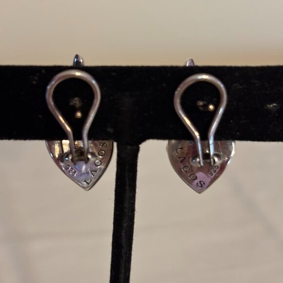 Beautiful Lagos Caviar Sterling Silver Earrings (925) with Lagos pouch - Picture 3 of 16